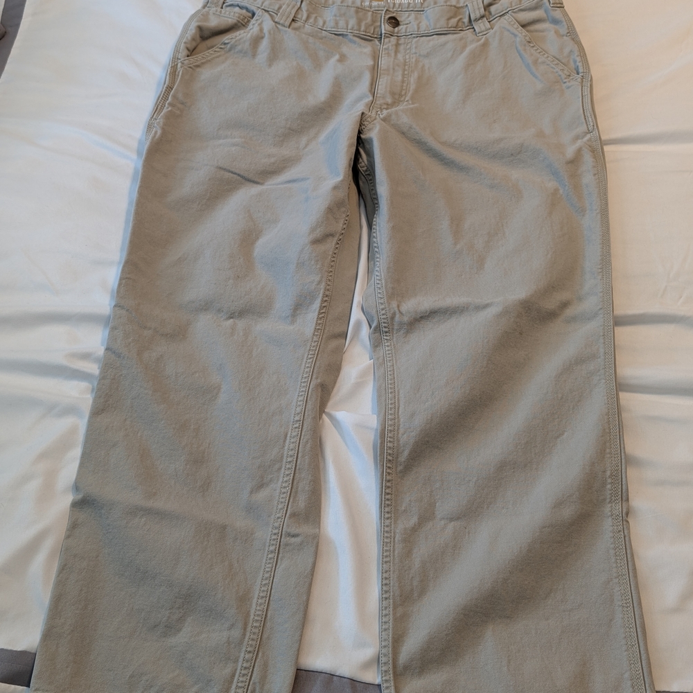 Carhartt Men’s Tan Relaxed Fit Utility Work Pants 38x30 Cotton Stretch